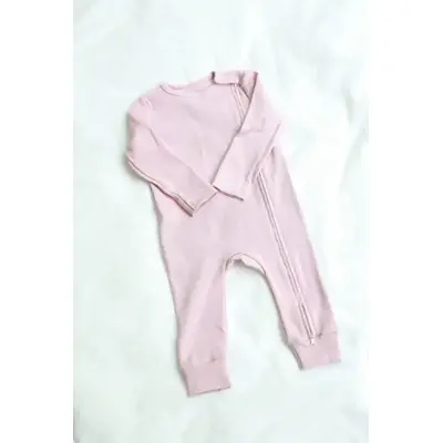 Salopeta Bebelusi Cu Maneca Lunga Si Botosei, Inchidere Cu Fermoar, Roz Trandafir, Marimea 80 Pjb4195924