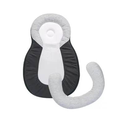 Suport De Somn 2 In 1, Anti Plagiocefalie Si Antireflux, Sustine Vertebra Cervicala, Tesatura Respirabila, Cu Insertie Detasabila, Sweet Dreams, Gri Pjb1370