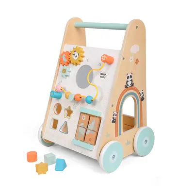 Antemergator Din Lemn Fsc Cu Activitati Saro Baby ,   Premergator Multifunctional Montessori Pentru Primii Pasi Pjb3355