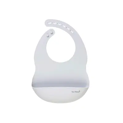 Baveta Din Silicon Cu Buzunar, Ajustabila,   Nordic   - Grey Pjb17484