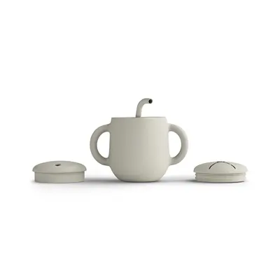 Cana De Antrenament, Cu Pai Flexibil, Din Silicon, Fara Bpa, Bps, Pvc Si Ftalati  2in1, 250 Ml, Cream Pjbcap_c