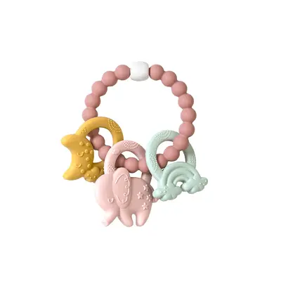 Jucarie Senzoriala Pentru Dentitie Din Silicon, Ele-fun  Pink Pjb21091