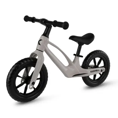 Bicicleta De Echilibru Fara Pedale Pentru Copii, Kidwell Vito Taupe, Cadru Magneziu, 2.8 Kg, Roti Eva 28 Cm, Reglabila, 80,  120 Cm, Max. 30 Kg Pjbrobivit03a0