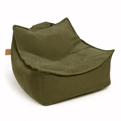Fotoliu Tip Puf Din Catifea Pentru Copii Meowbaby   Sako Aesthetic ,   Khaki, Material Certificat Oeko-tex Pjbasbk001