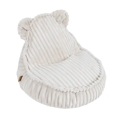 Fotoliu Tip Puf Pentru Copii Meowbaby   Churros Teddy Sako Bag ,   Cotton Candy White, Material Certificat Oeko-tex Pjbcstccw001ie