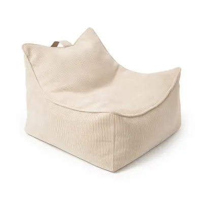 Fotoliu Tip Puf Pentru Copii Meowbaby   Slimcord Sako Bag ,   Beige, Material Certificat Oeko-tex Pjbmslpusb3ie
