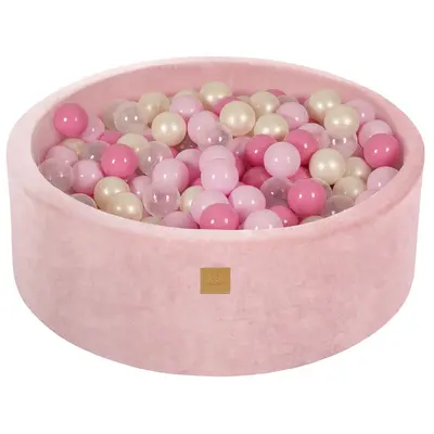Piscina Cu Bile Rotunda Meowbaby   Velvet Light Pink 90x30 Cm, Cu 200 Bile Pjbveo116