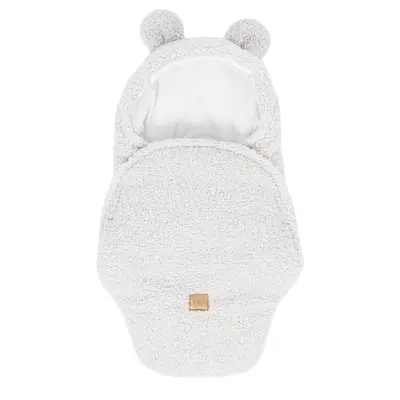 Baby Wrap With Bear Ears - Bearly Alb ,   Confort Si Siguranta Din Primele Clipe Pjbmbeot07