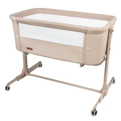 Patut Cu Leganare Cullami, Co-sleeper 2 In 1, Cu Laterala Culisanta, Cu Setare Unghiulara, Cu Roti, Reglabil In 6 Pozitii Pe Inaltime, Beige Pjblodonal02a0