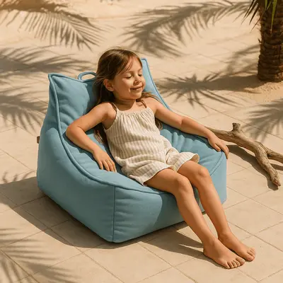Puf Premium Copii Meowbaby   Outzy Sako Bag Cloudberry Sky Blue ,   Fotoliu Bean Bag Indoor  Outdoor Pentru Relaxare Si Joaca Pjbmopusb67