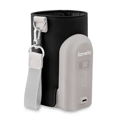 Incalzitor biberoane, Lionelo, ThermUp Go Evo, Portabil, Cu 5 niveluri de incalzire, Cu buton Safety Control, Mentinere caldura pana la 9h, Incarcare USB, Negru BYNLOC-THERMUP_GO_EVO_BLACK