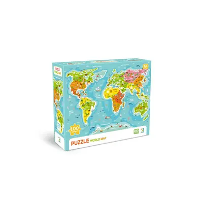 Puzzle - harta lumii (100 piese)