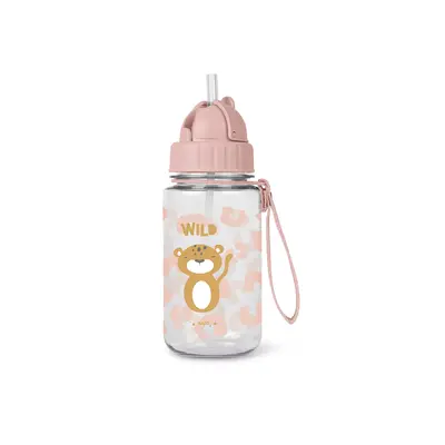 Sticla De Apa Pentru Copii Saro Born To Be Wild 400 Ml, Cu Pai Silicon Retractabil Anti-picurare, Din Tritan, Fara Bpa Pjb74011
