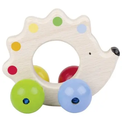 Zornaitoare din lemn arici cu bile colorate, pentru bebelusi - okegoki65320