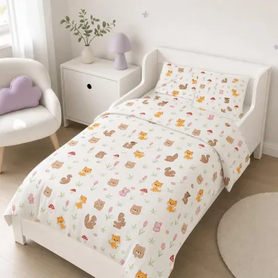 Lenjerie pat copii 2-8 ani in 3 piese Forest pentru saltele 140x70 cm - ASC6427968000219