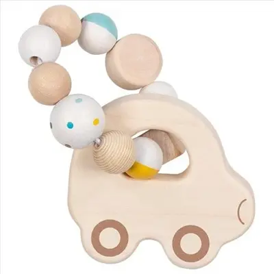 Jucarie de motricitate din lemn car nature, pentru bebelusi - okegoki65339