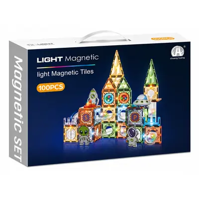 Labirintul meu magnetic cu lumini - in spatiu 100 piese (7.5 cm)