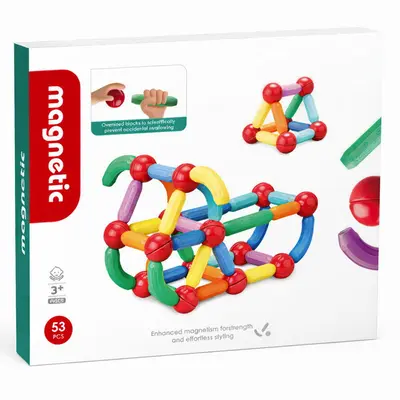 Set de constructie magnetic - forme 3d (53 piese)