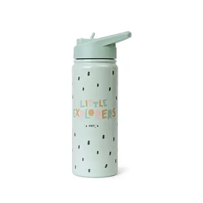 Sticla Termica Premium Pentru Copii Saro, 500 Ml, Otel Inoxidabil 304, Fara Bpa, Anti-condens, 12h, Cu Pai Retractabil Si Capac Etans, Little Explorers Pjb74563