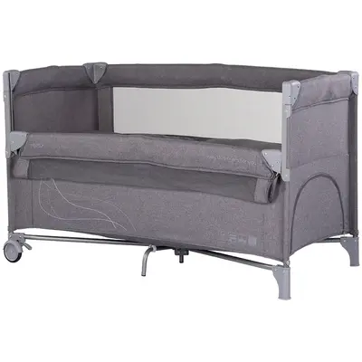 Patut pliabil Chipolino Relax charcoal linen cu laterala culisanta HUBKOSIRE261CH