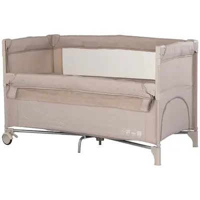 Patut pliabil Chipolino Relax latte linen cu laterala culisanta HUBKOSIRE263LA