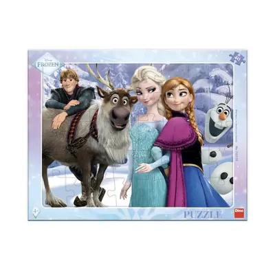 Puzzle cu rama frozen - la plimbare (40 piese)
