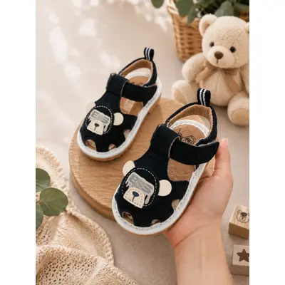 Sandalute pentru bebelusi cu piuitoare - happy cute bear snd5-11