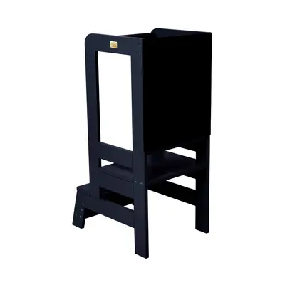 Inaltator Learning Tower Ajustabil Cu Tabla De Scris, Ajutor De Bucatarie Meowbaby  , Lemn Negru Pjbkh02011cie