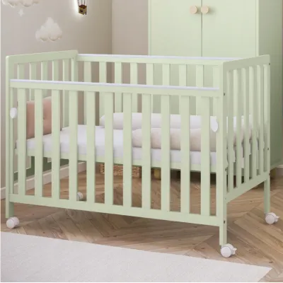 Patut Din Lemn Bambi Menta 120a 60 Cm Laterala Culisanta    Roti Cu Blocare    Protectie Silicon Pentru Dentitie    En 716-1 Pjbbambi120_m