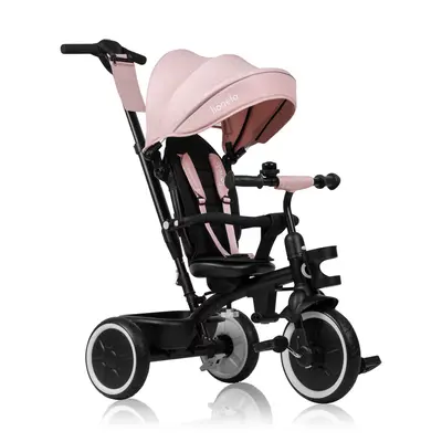 Tricicleta copii, Lionelo, Berry, 2 in 1, Multifunctionala, Suport picioare, Control al directiei, Scaun reversibil, Rotire 360 grade, Functie de roata libera, Utilizare pana la 5 ani, Constructie din otel, Conform cu standardul EN71, Roz BYNLO-BERRY_PINK