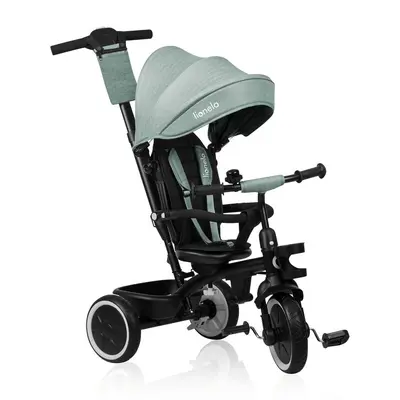 Tricicleta copii, Lionelo, Berry, 2 in 1, Multifunctionala, Suport picioare, Control al directiei, Scaun reversibil, Rotire 360 grade, Functie de roata libera, Utilizare pana la 5 ani, Constructie din otel, Conform cu standardul EN71, Verde BYNLO-BERRY_GR