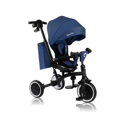Tricicleta copii, Lionelo, Tris Plus, Ultrapliabila, Multifunctionala, Pana la 25 kg, Inclinare spatar in fata si in spate, Suport picioare, Control al directiei, Scaun reversibil, Rotire 360 grade, Conform cu EN71, 9 luni-5 ani, Albastru BYNLO-TRIS_PLUS_