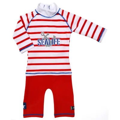 Costum de baie sealife red marime 98- 104 protectie uv swimpy