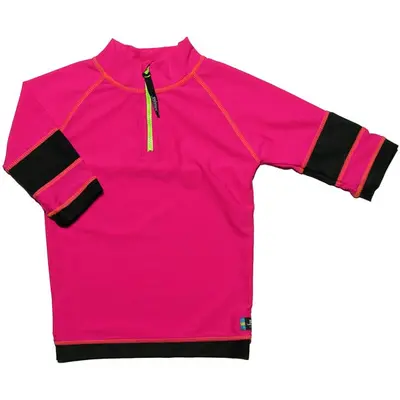 Tricou de baie pink black marimea 104- 116 protectie uv swimpy