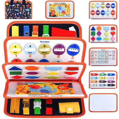 Carte senzoriala textila montessori cu multiple activitati pentru copii mici kidscare