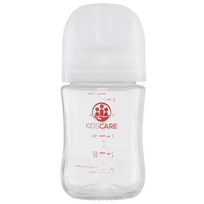 Biberon din sticla borosilicat 160 ml kidscare cu tetina din silicon