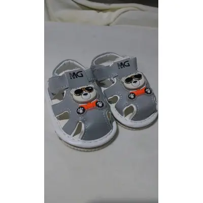 Sandale gri cu luminite, talpa flexibila - ursulet cool sndn5-24