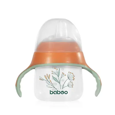 Cana baboo cu tetina din silicon, peachy keen, 150 ml, 6 luni+ ba8-143