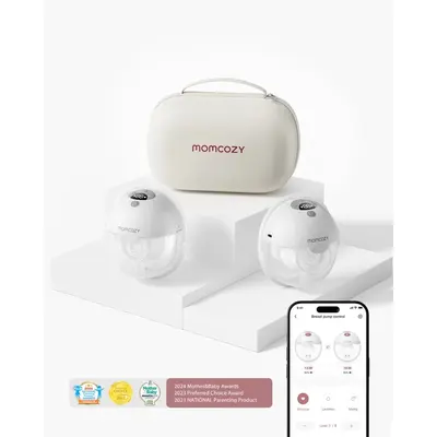 Pompa de san Momcozy Hands-free dubla M5 Smart Grey, control prin aplicatie