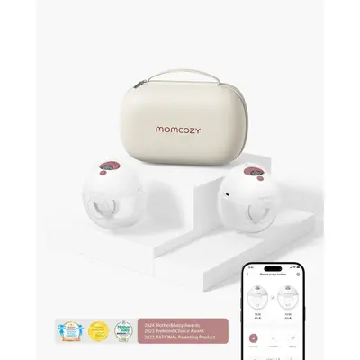 Pompa de san Momcozy Hands-free dubla M5 Smart Red, control prin aplicatie