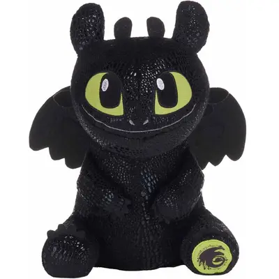 Jucarie din plus Toothless negru asezat, Dragons, 25 cm