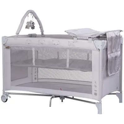 Patut pliabil cu saltea de infasat Chipolino Luna platinum HUBKOSILU261PL