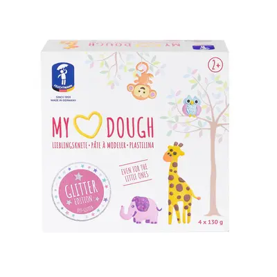 Plastilina my heart cu sclipici- 4 x 130 gr.