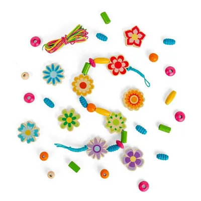 Set de creatie din lemn - bijuterii cu floricele
