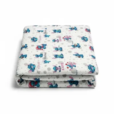 Pilota din bumbac ranforce cu Angel si Stitch pentru pat 2-8 / 2-12 ani - ASC6427968144197
