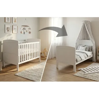 Patut Evolutiv 140x70cm Philip 3a N1 Alb ,   Pat Bebe + Junior + Pat Pree Colar, Somiera Reglabila 3 Pozitii + Trepte Detae Abile   En 716 Pjbphilip140_w