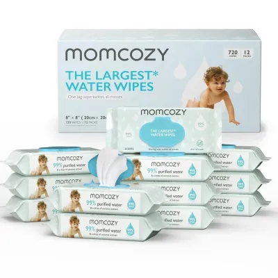 Set 12 pachete servetele umede Momcozy 99% apa