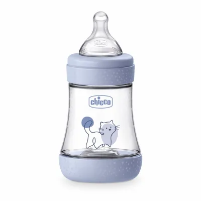 Biberon Chicco Perfect5 150ml, biofunctional, anti-colici, tetina silicon, flux lent, baiat, 0luni CHC2021122-7