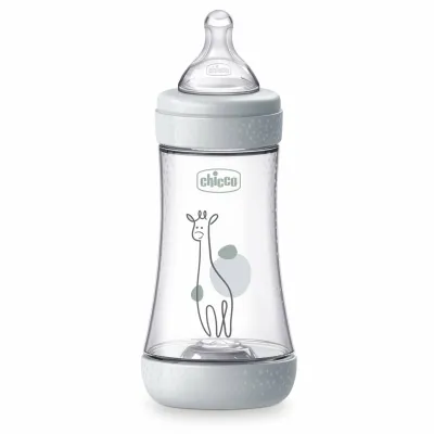 Biberon Chicco Perfect5 240ml, biofunctional, anti-colici, tetina silicon, flux mediu, unisex, 2luni CHC2022332-7