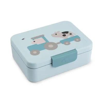 Cutie pentru pranz cu separator Done by Deer Tiny Farm Blue